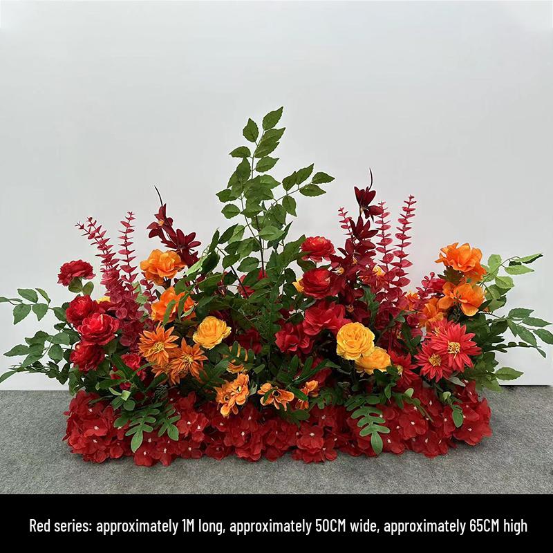 Wedding Aisle Floral Arrangement: Artificial Flower Basket & Row Decoration