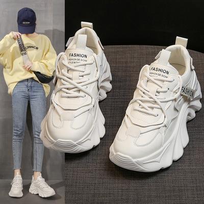 Женские массивные кроссовки на высокой платформе, спортивная обувь, новинка 2025 года, осенние, на толстой подошве, женские клиновидные повседневные туфли