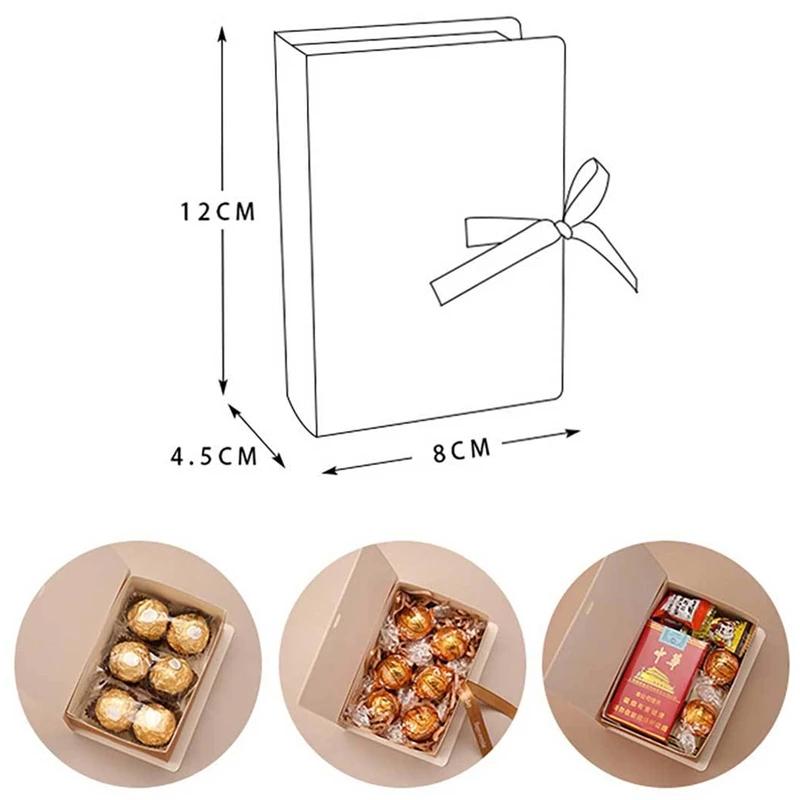 10pcs Christmas Apple Candy Boxes Gift Wrap Paper Boxes Creative Magic Book Party Holiday Decoration Supplies
