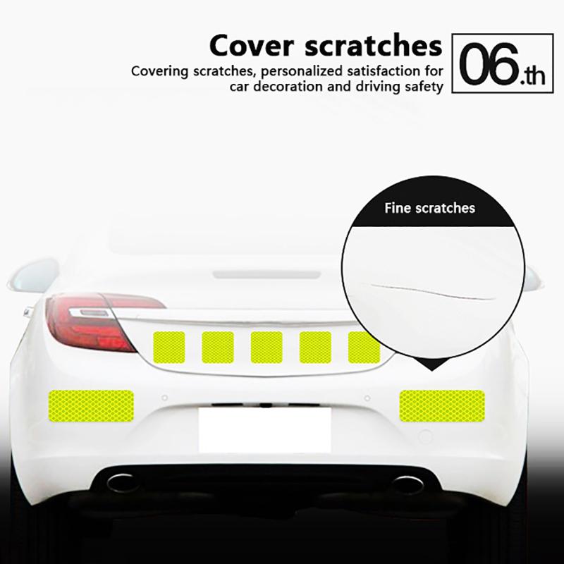 10 шт. светоотражающая предупреждающая наклейка на автомобиль, лента безопасности, предупреждающая о столкновении, светоотражающая наклейка на багажник автомобиля, мотоцикла