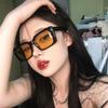 Vintage Square Sunglasses Woman Fashion Retro Sun Glasses Female Yellow Mirror Eyewear Brand Designer Gradient