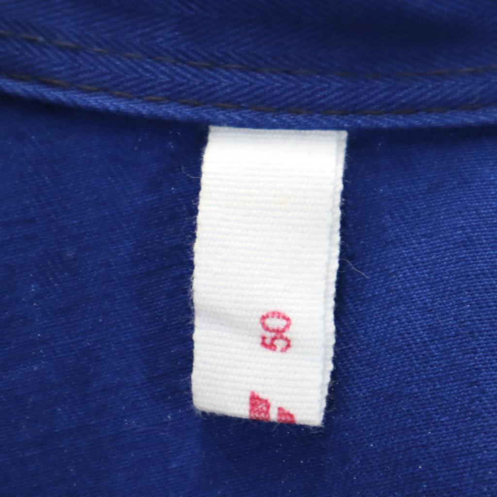 EURO WORK 70-х 80-х годов Винтажная рубашка с длинным рукавом в елочку 50 синяя Мужская Б/У