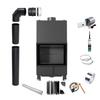 Water Fireplace KRATKI LUCY 12kW Ø200 Black ECO Installation Kit