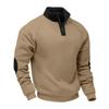 Men's Loose And Casual Two-color Fleece Stand-up Collar Pullover, Half-zipper Long-sleeved Sweatshirt