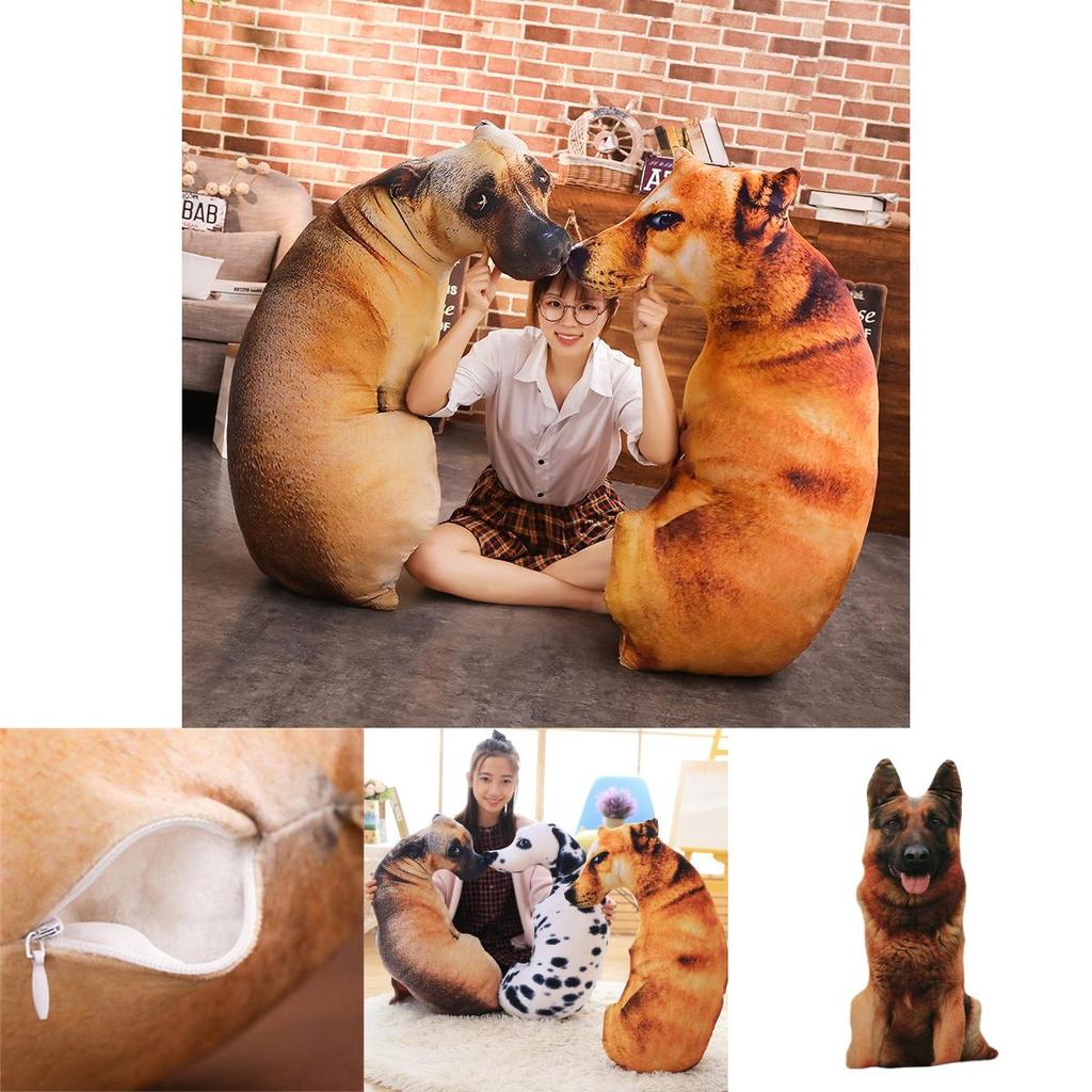 Креативная 3D подушка в виде собаки, плюшевая игрушка собака, мягкая игрушка для детей, ткань из короткого плюша, наполнитель из ПП хлопка, различные размеры и цвета