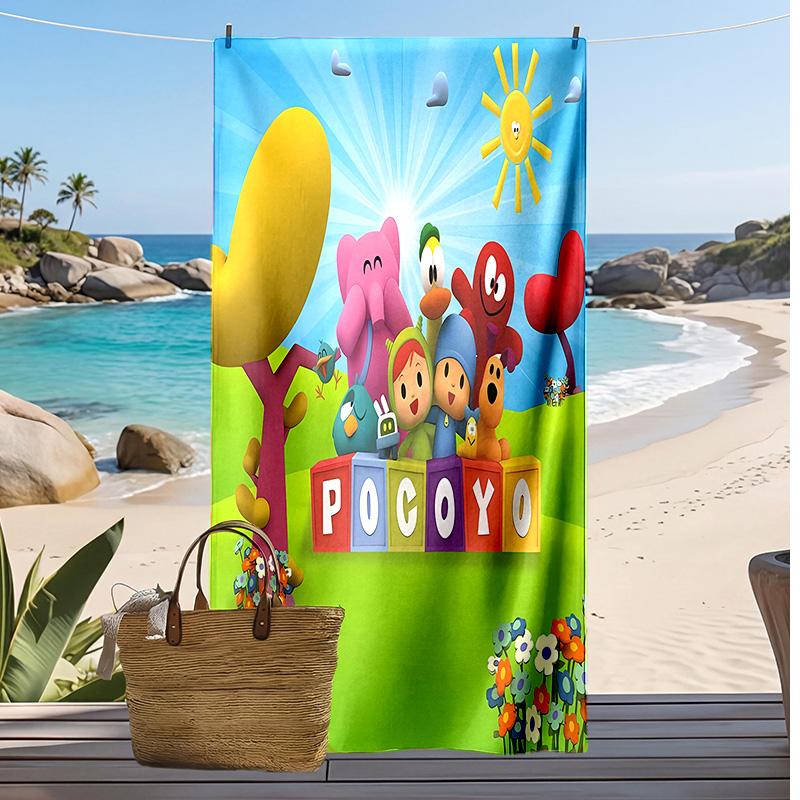 pocoyo Printed Quick Dry Beach Towel Super Absorbent Soft Lightweight Bath Towel for Pool Summer Travel