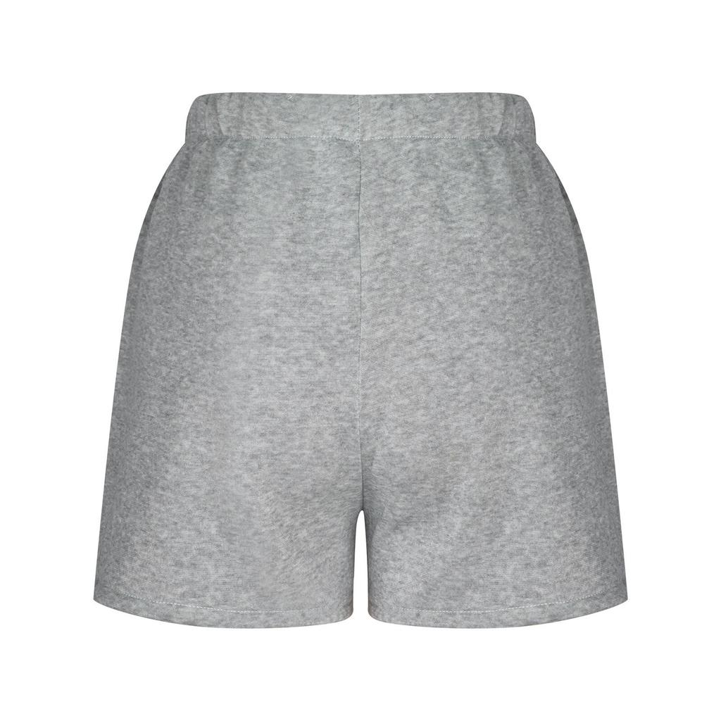 Женский однотонный комплект из двух частей, однотонная толстовка с карманом на молнии и шорты