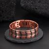 Men's Retro Wide Red Copper Magnetic Bracelet - European and American Fashion, Three-Row Magnetic Stripe.