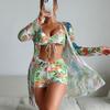 1011 new sexy European and American multi-color special fabric fashion bikini BIKINI three-piece women's swimsuit