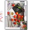 Full 5D Diy Diamond Painting Tulips And Coffee 5D Diamond Painting