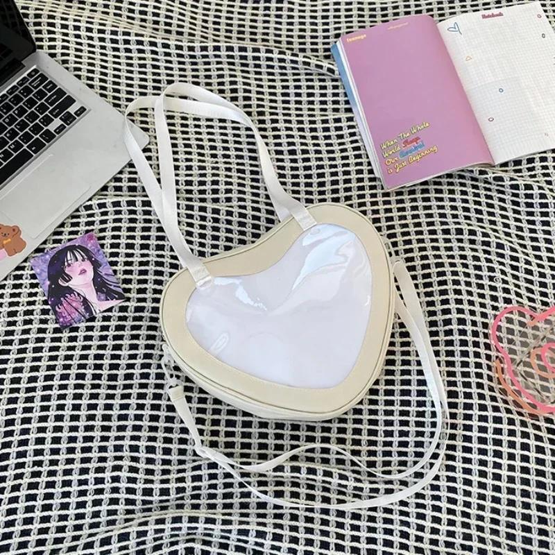 Women Love Heart Design Itabag New Transparent Crossbody Bags Girls Purses and Handbags Ita Bag for Girls JK Uniform Bag