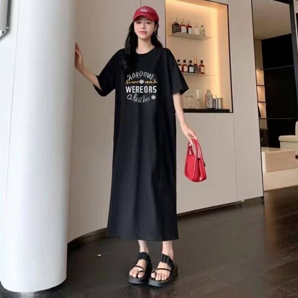 Shop Women S overSized Big engliSh Print Slit dreSS wdmS Wdr tS14501598