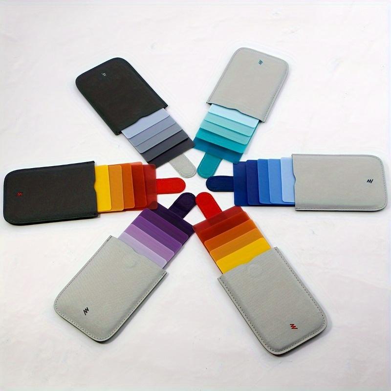 1 шт. сумка для карточек с градиентным переходом цвета, ламинированная сумка для карточек, ультратонкая, практичная, маленькая, простая для хранения, с отделением для защиты от размагничивания