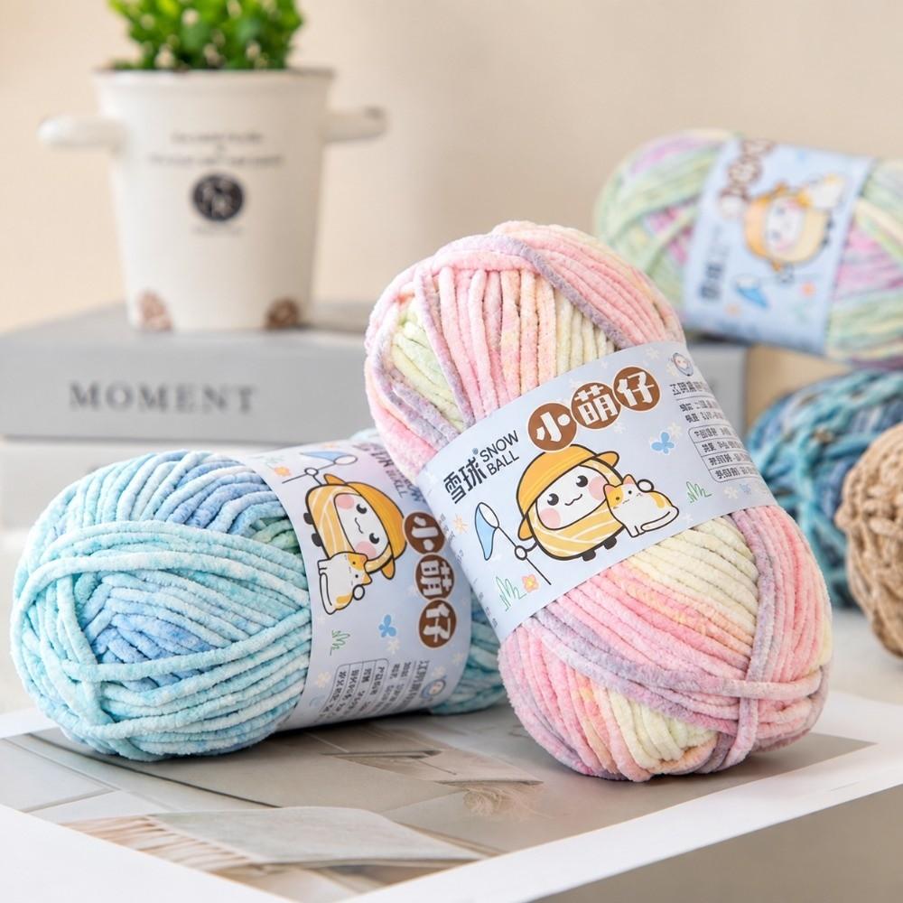 Soft Velvet Chenille Yarn Handmade Plush Yarn Chunky Yarn DIY Scarf Hat Crochet Chunky Doll Craft