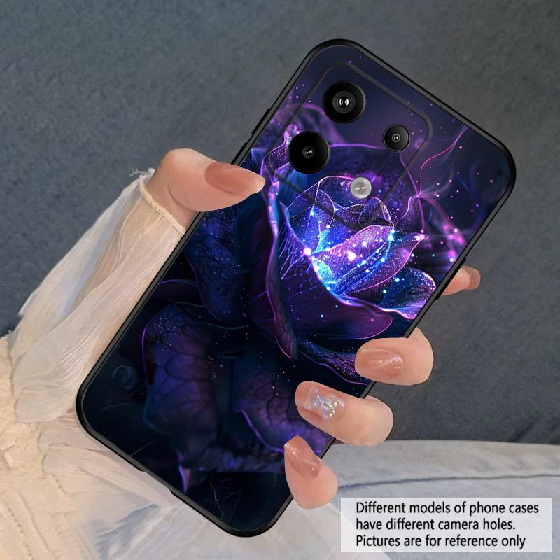 Темно-фиолетовая роза Для Redmi Note 10 11 Note12S 12 13 14 Pro Plus 5G 14S 4G 13ProPlus 9S 9 P ro 13C 14C силиконовый мягкий чехол для телефона