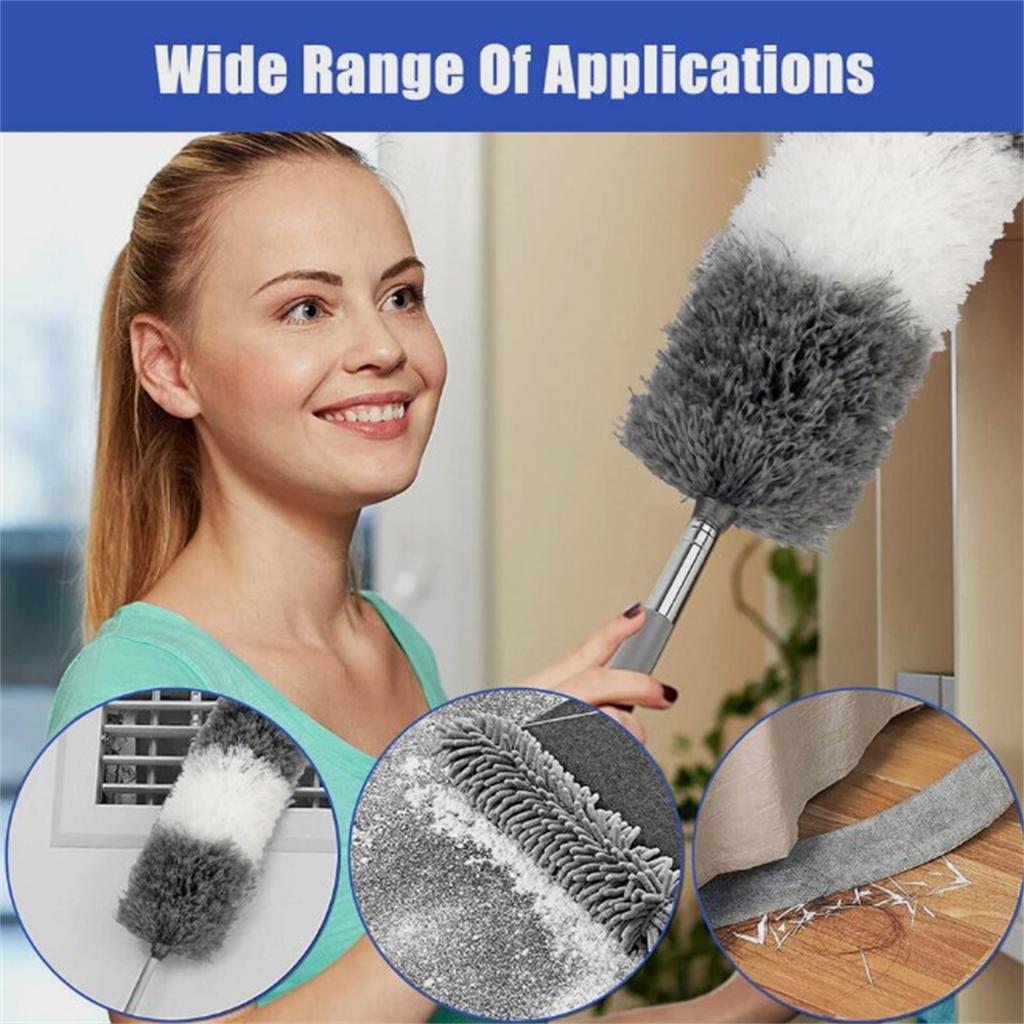 Microfiber Feather Duster 4PCS Extendable Bendable Dusters With Extension Pole Cleaning Tools For Cleaning Ceiling Fan Furniture Cars