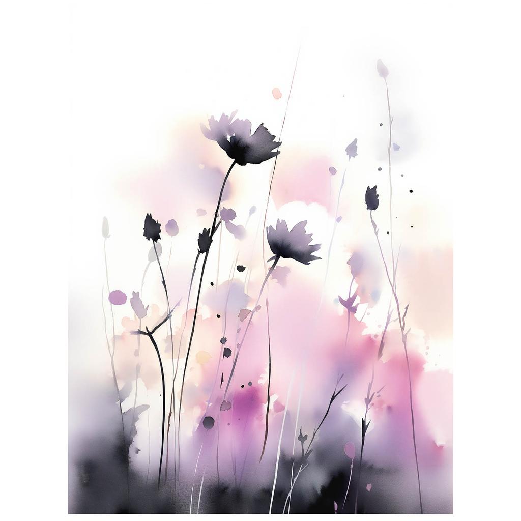 Fioletowa Łąka W Pełnym Rozkwicie Fioletowa Łąka W Pełnym Rozkwicie, 30X40 Cm, Rama Aluminiowa Złota, Papier Matowy 230 Gsm