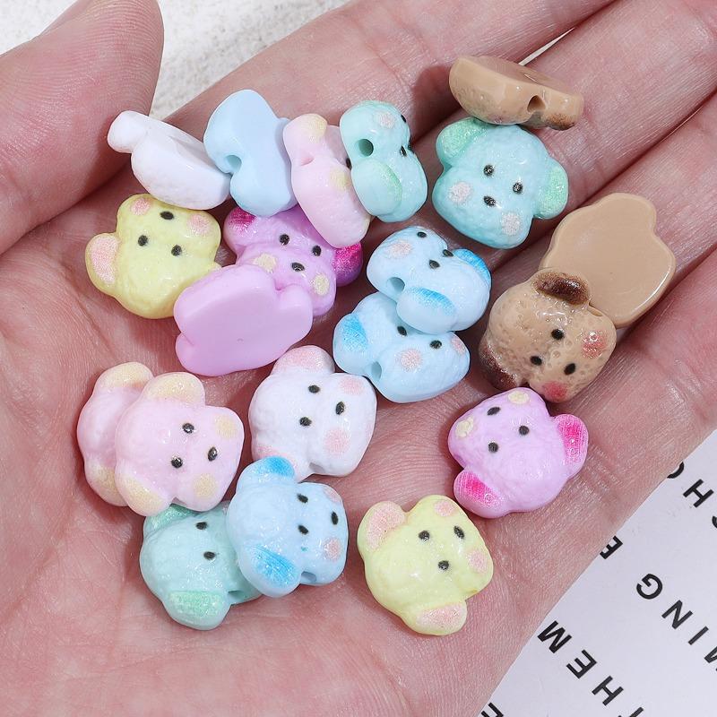 Cartoon Puppy Perforated Beads DIY Phone Chain Necklace Jewelry Bead Material Accessories