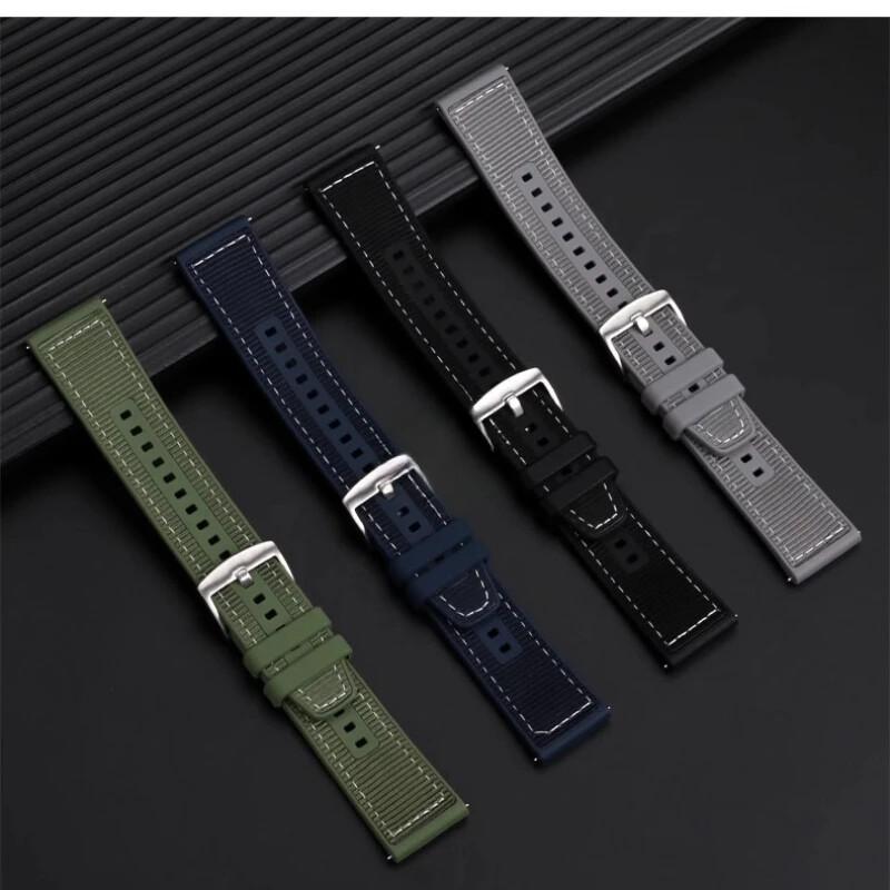 Нейлоновый+Силиконовый ремешок для samsung Galaxy watch 8/8 classic Ремешок 40мм 44мм Композитный браслет correa Galaxy watch ultra 2025 47мм