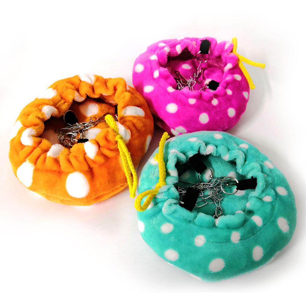 Hamster Squirrel Bird Hammock Hanging Bed Dot Pet Nest Sleeping Bag Cage Decor