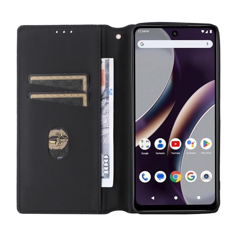 Кожаный чехол для BLU G54: Многофункциональная магнитная пряжка, держатель для карт, защитный чехол для мобильного телефона