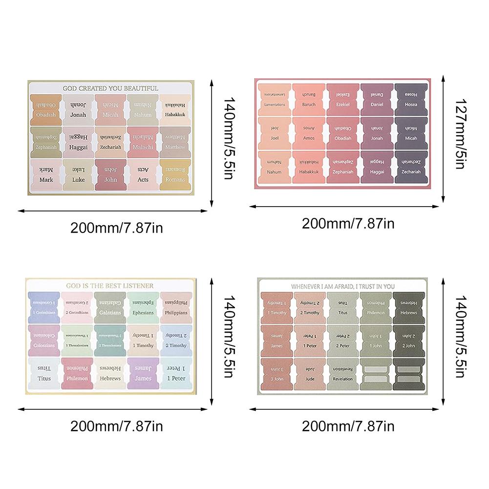 5 листов самоклеящихся бумажных вкладок, закладок, наклеек, библейских индексов, наклеек, крупных ламинированных библейских вкладок для чтения и изучения