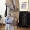 Large Capacity Retro PU Underarm Bag with Pendants Tote Bag Trendy Armpit Bag  Shopping