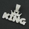 King Letter Pendant Necklace: European & American Hip-Hop Style, Glossy Cuban Chain for Men
