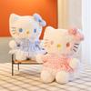 Hello Kitty Plush Toy With Checkered Dress And Bow Decor For Collectors And Kids