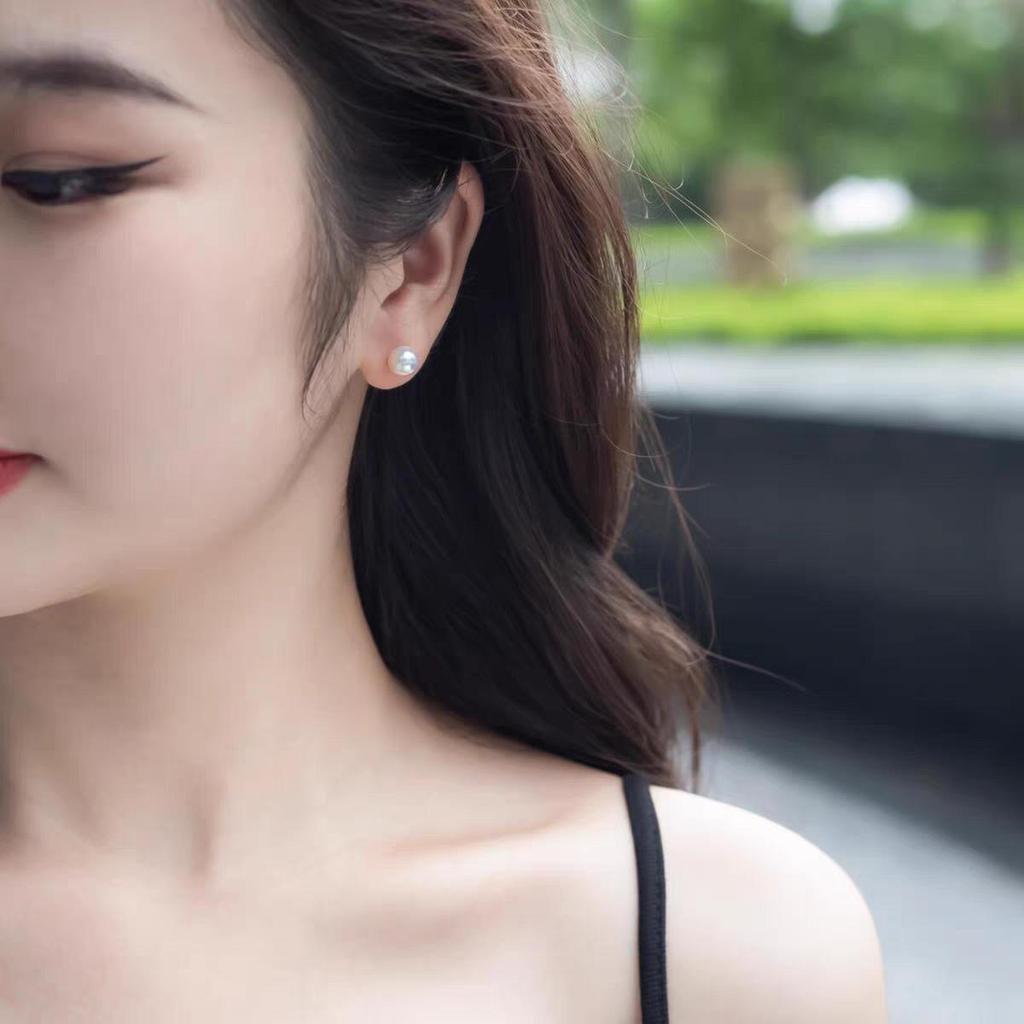 Серьги-пусеты из стерлингового серебра S925 с натуральным жемчугом Эдисона 6-11 мм: Немного дефектный, элегантный дизайн.