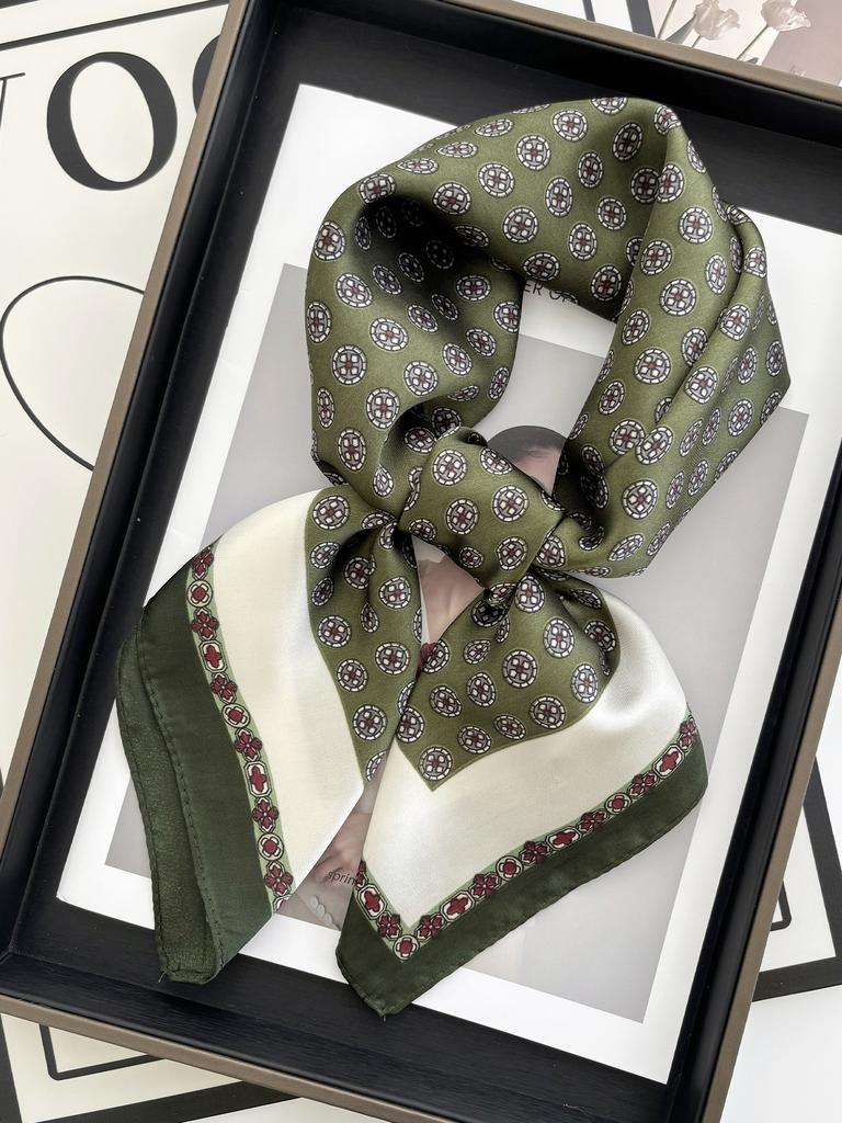 Luxury Polka Dot Silk Square Scarf Women Hijab Hair Bands Neckerchief Female Satin Shawl Ribbon Headband Fashion Wraps Bandana