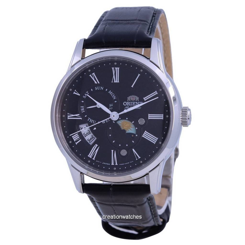 Orient Автоматические мужские часы Sun & Moon с черным циферблатом RA-AK0010B10B