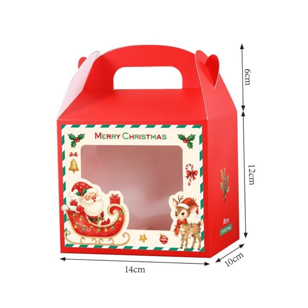 5pcs Clear Window Christmas Gift Box Christmas Gift Wrapping Box For Christmas Parties Gift