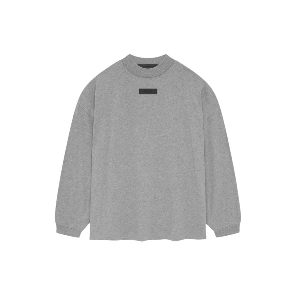 Fear of God Essentials Long-Sleeve Tee Dark Heather Oatmeal Men Tops Grey 125SP244203F