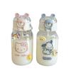 Cute Student Disposable Plastic Cup With Straw For Office And Home Use