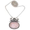 Rose Quartz  Drusy Gemstone Mother's Day Silver Jewelry Necklace 20 In