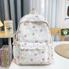 Spring New Trendy Junior High School Girls Schoolbag Sweet Bow Printed High School Student Backpack Casual Nylon Breathable Outdoor Travel Rucksacks