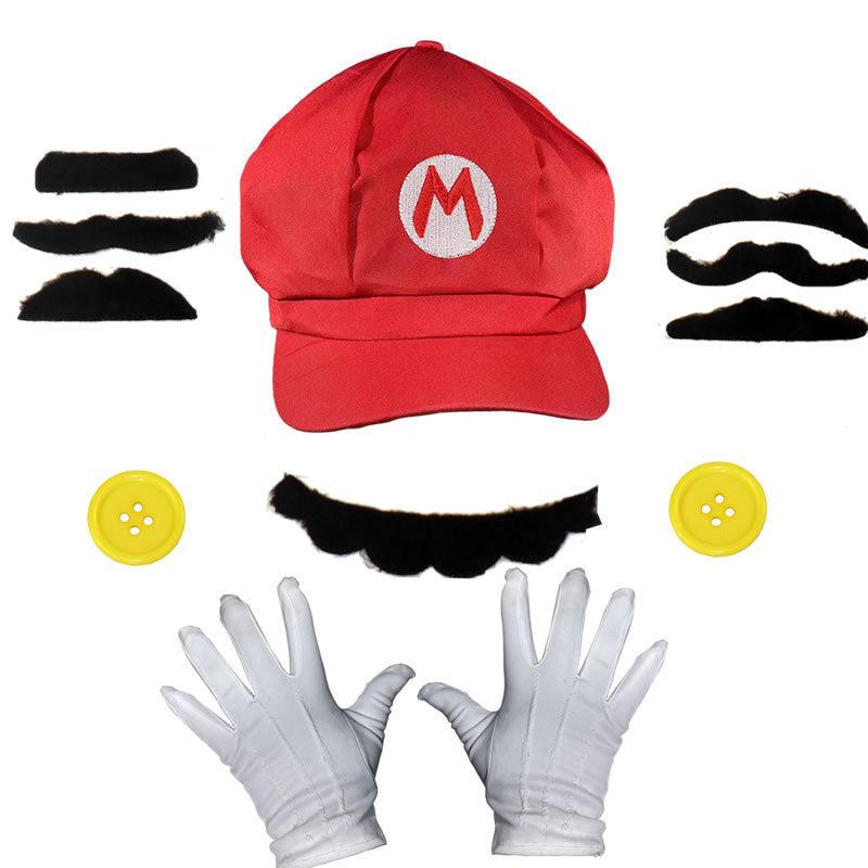 Набор из кепки и перчаток Super Mario Bros из холщовой ткани для косплея и коллекционеров