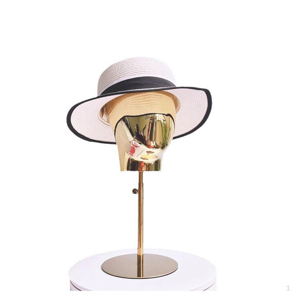 Hairpieces Display Stand Mannequin Head Model Metal Base 17.72-22.83inch Tall for Barbershop