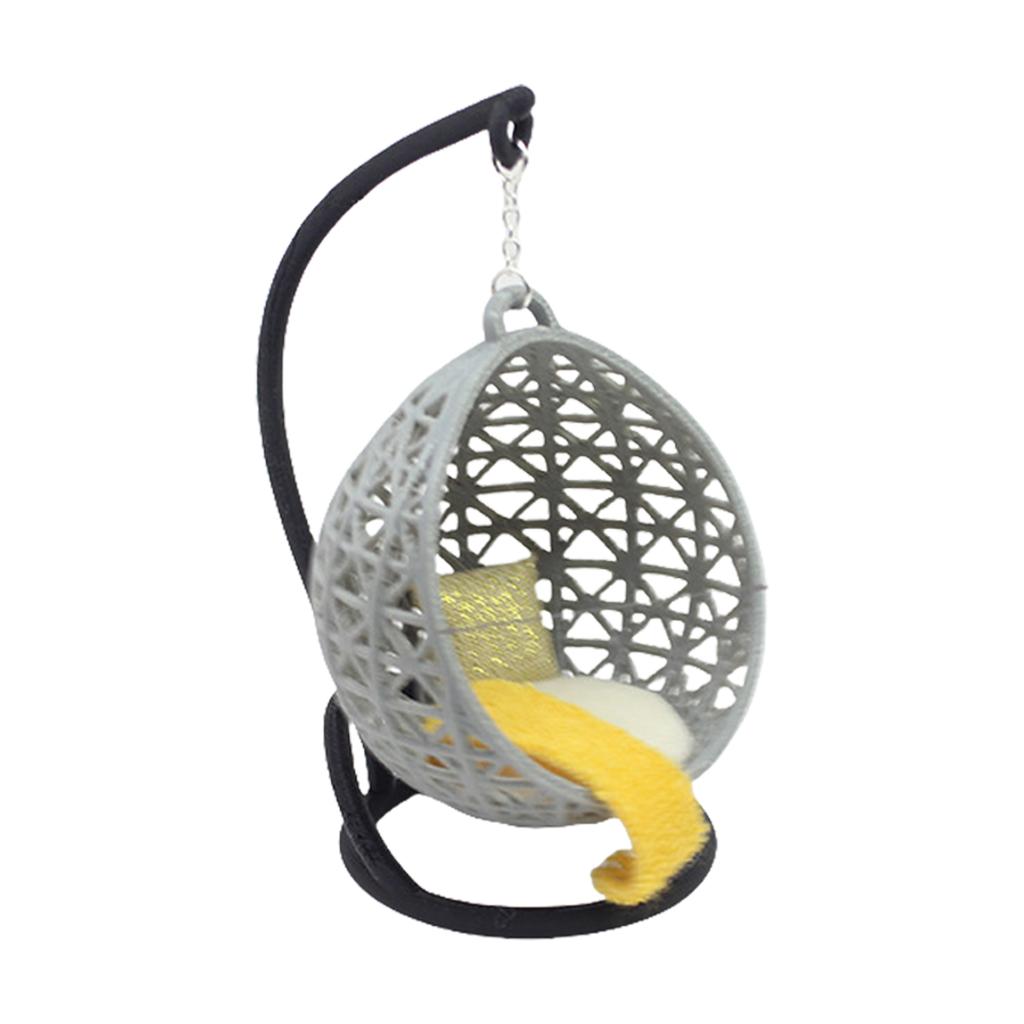 Basket Chair for Dollhouses Swing Hanging Miniature Furniture Pretend Play for Kids Doll House Furniture Model