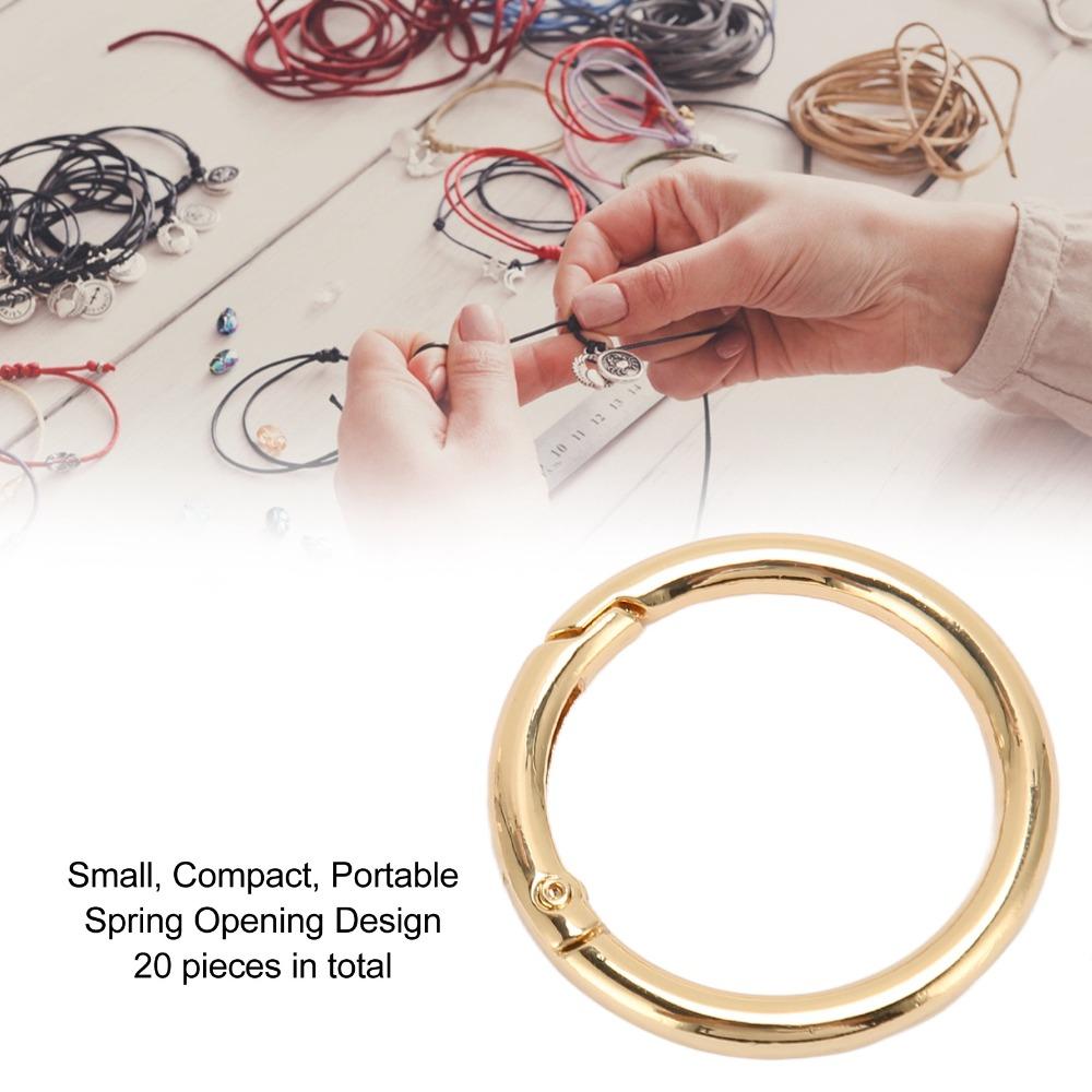 20pcs Gold Spring O Rings Silver Snap Clips Jewelry Tools Spring Clasps Keychain