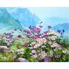 Diamond Painting Cross Needlework "Purple Daisy On Grassland" Full Handwork Diamond Cross Stitch