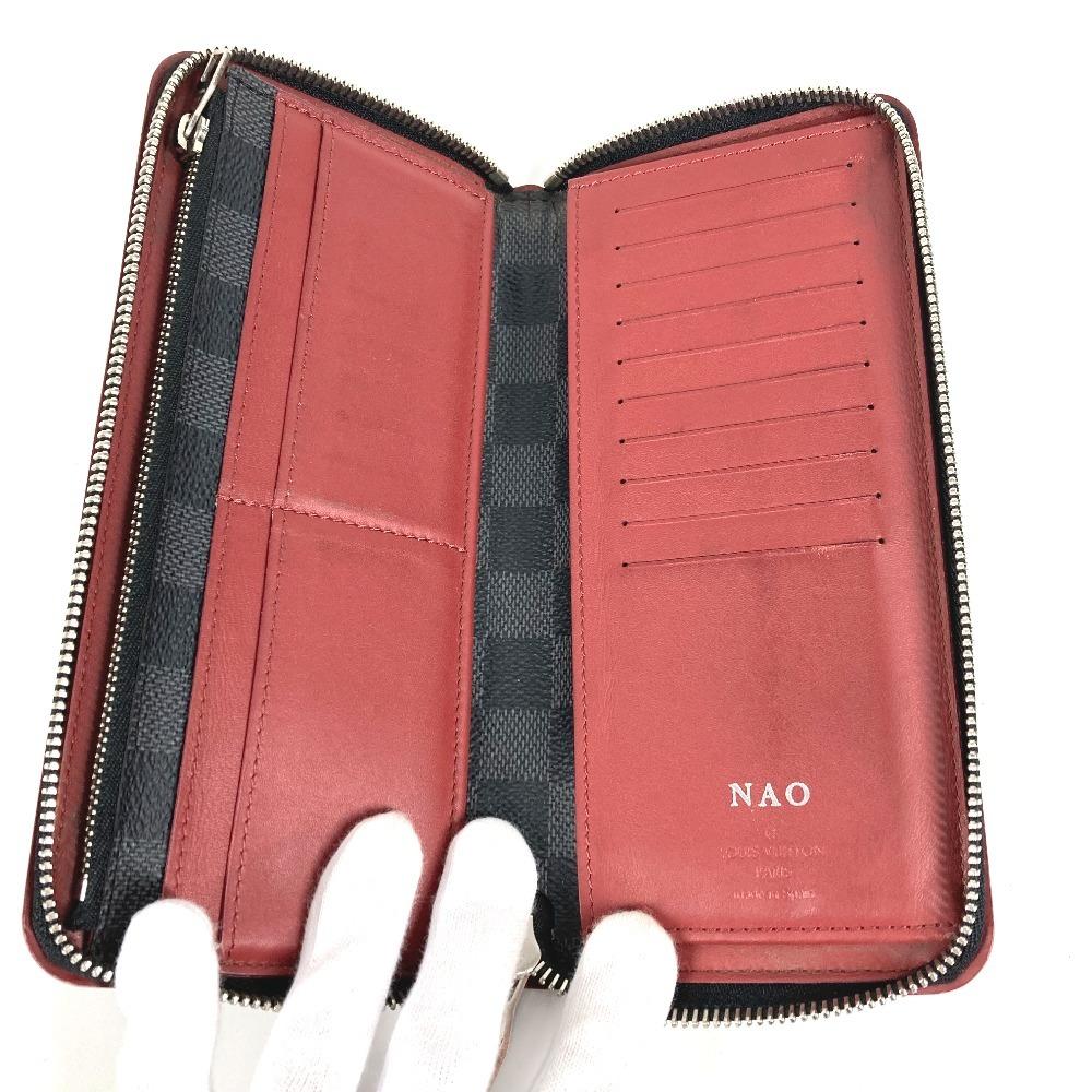 Louis Vuitton N63304 Кошелек Zippy Damier Graphite Кошелек на молнии Черный/Красный