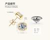 Silvere Glam Серьги-пусеты из стерлингового серебра 925 пробы с муассанитом 1 карат для женщин, модные, простые и универсальные маленькие серьги в форме сахарного кубика