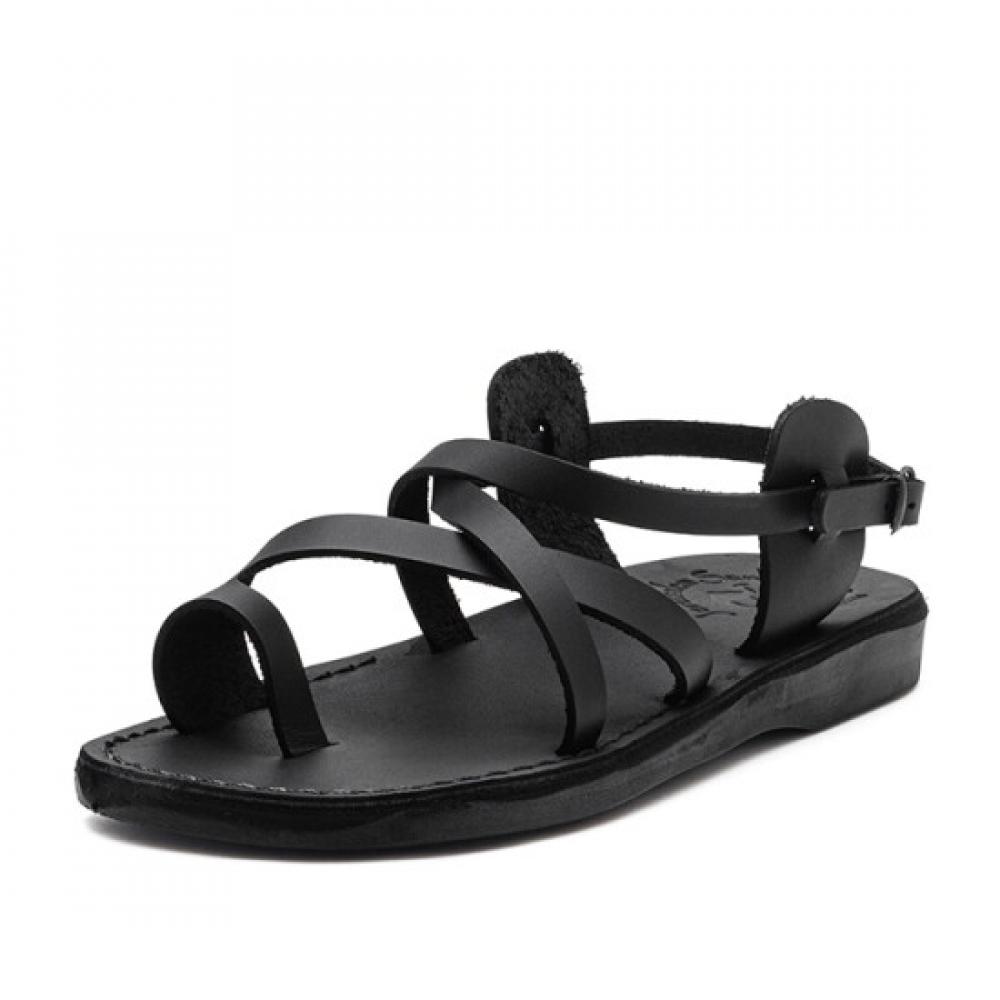 Jerusalem Sandals Sandals Black 6 The Good Shepherd Buckle