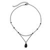 Ingemark Elegant Trendy Black Red Water Drop Pendant Chokers Necklace for Women Exquisite Metal Thin Chain New Year Jewelry Gift