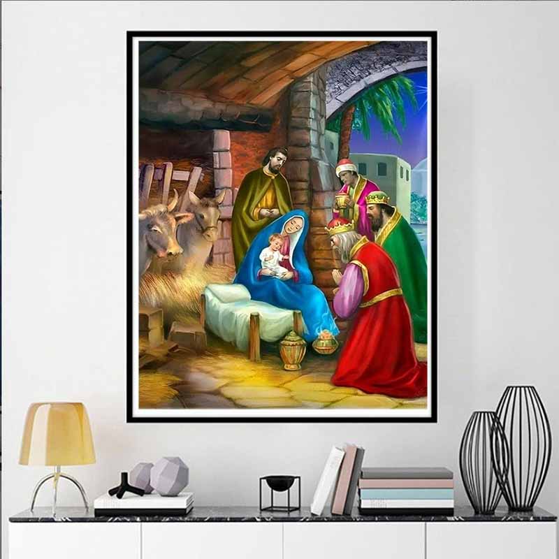 Disney Алмазная мозаика, Религиозная картина на тему Рождества, Мозаичное ремесло, Хобби, Сделай сам, Подарок, Украшение для дома, Вышивка
