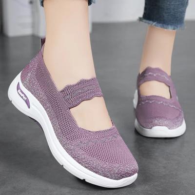 Новинка 2024 года, удобная повседневная женская обувь, модная мягкая подошва, дышащая, открытая, плоская, для мам, однотонная, Zapatos De Mujer