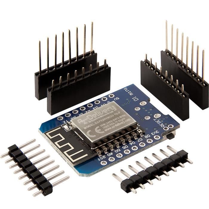 Module de développement - AZ-Delivery - D1 Mini NodeMcu - WLAN ESP8266-12F - Processeur ESP8266 - Puce CH340