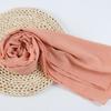 Women's Solid Color Pearl Chiffon Bubble Scarf, Long Silk Headscarf, 70x180cm, Middle Eastern Style